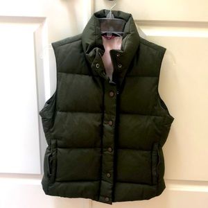 Olive green puffy vest